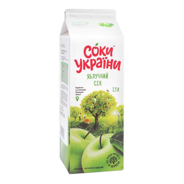 Сік яблучний освітлений ТМ Соки України 1,9л